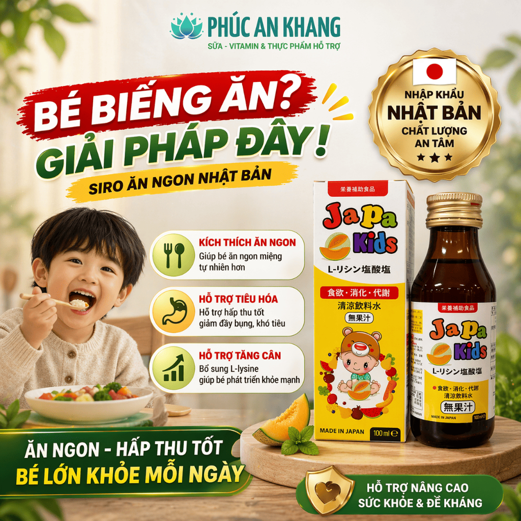Siro Ăn Ngon Cho Bé Japa Kids Chính Hãng Hỗ Trợ Bé Tăng Cân Thúc Đẩy Vị Giác Hấp Thụ Tốt Hơn