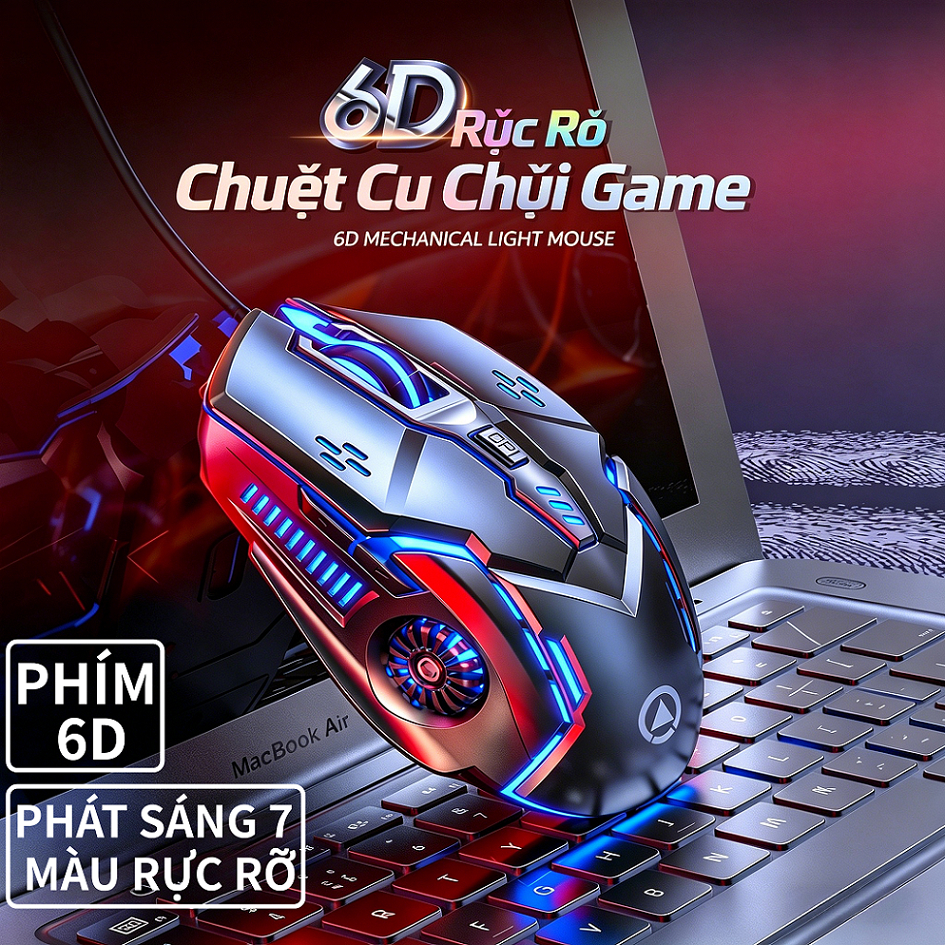 Chuột Gaming G5 Có Dây | Chuột Cơ Chơi Game 6 Nút 6D | Đèn LED 7 Màu | Điều Chỉnh DPI 4 Cấp