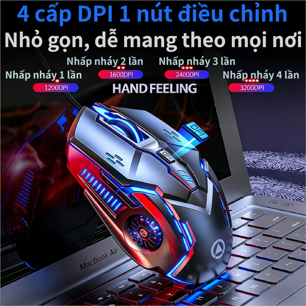 Chuột Gaming G5 Có Dây | Chuột Cơ Chơi Game 6 Nút 6D | Đèn LED 7 Màu | Điều Chỉnh DPI 4 Cấp