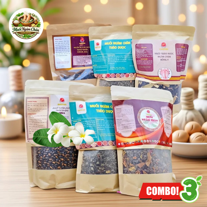 Combo 3 Túi Muối Ngâm Chân Thảo Dư.ợc Chuyên Sỉ Spa Thải Độc Cơ Thể- MUỐI NGUYÊN HỮU