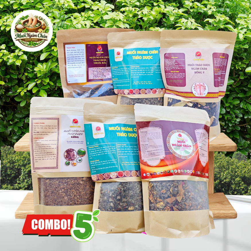 Combo 5 Muối Ngâm Chân Thảo Dư.ợc Túi Zip Thải Độc Cơ Thể - MUỐI NGUYÊN HỮU