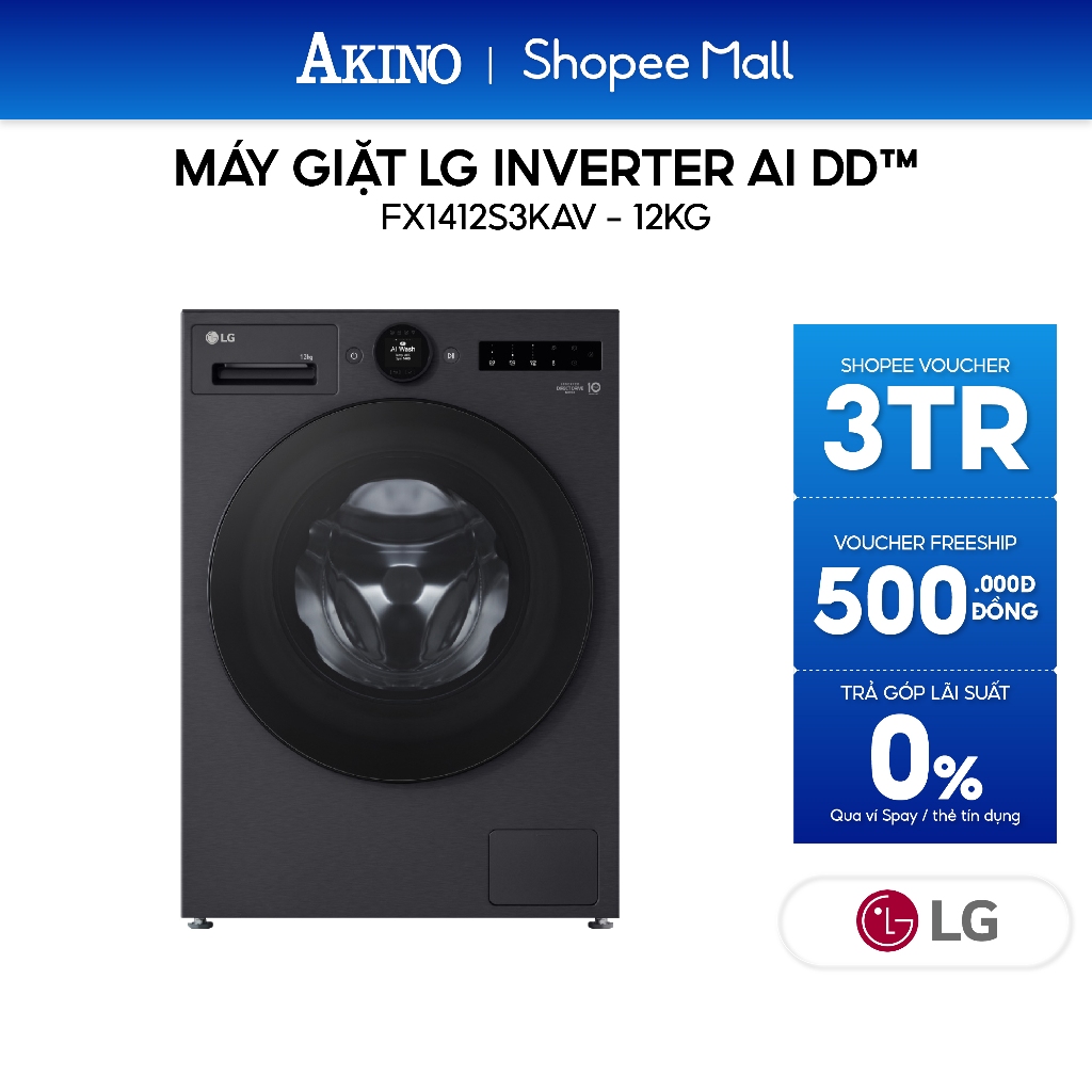 FX1412S3KAV | Máy giặt lồng ngang LG AI DD Inverter 12 kg