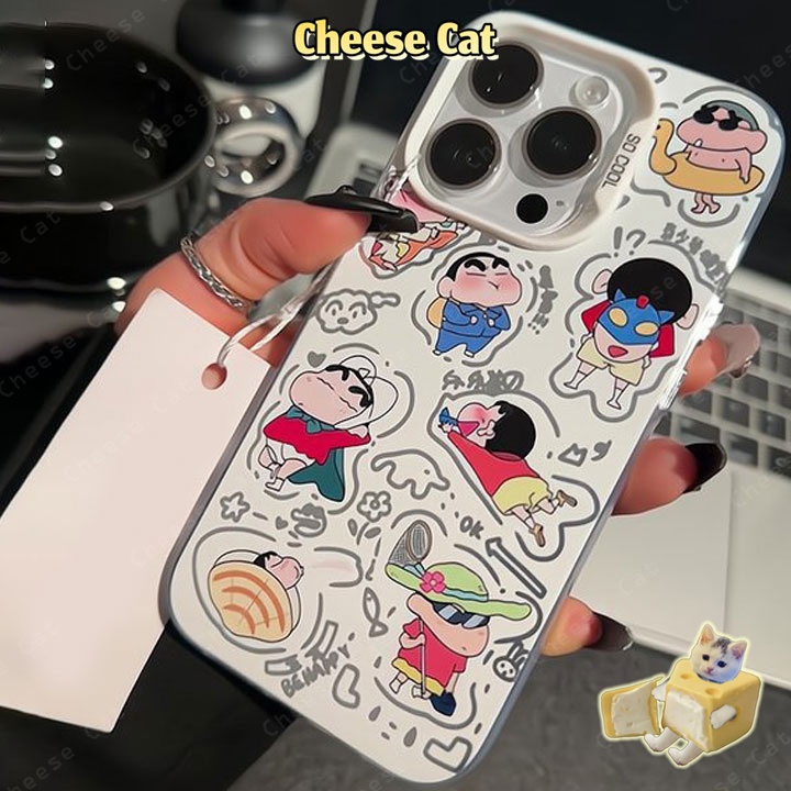 cho Shin Ốp lưng iPhone hoạt hình bơi lội mùa hè cho iPhone 15 14 13 12 11 15 16 17 Pro Max 16E 7Plus Ốp bảo vệ cứng