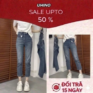Quần jeans ống đứng, Quần bò ống đứng 2 cúc co giãn siêu đẹp phong cách LN