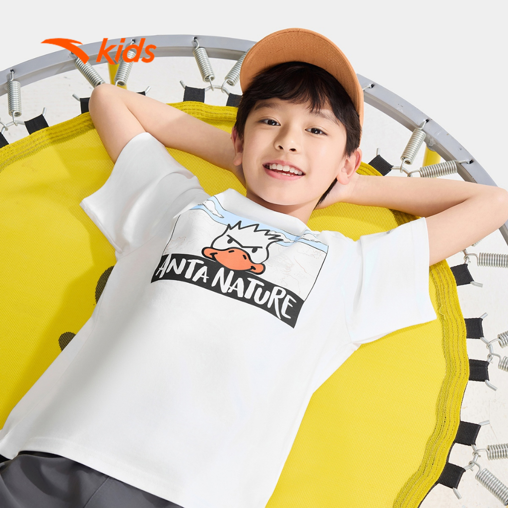 Anta Kids Áo Thun Bé Trai Thời Trang Thể Thao Mát Lạnh Mềm Mịn 3526B6104