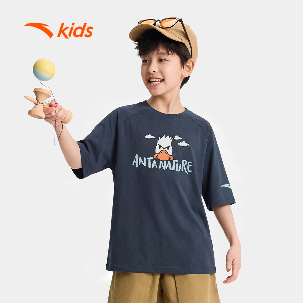Anta Kids Áo Thun Bé Trai Thời Trang Thể Thao Mát Lạnh Mềm Mịn 3526B6104
