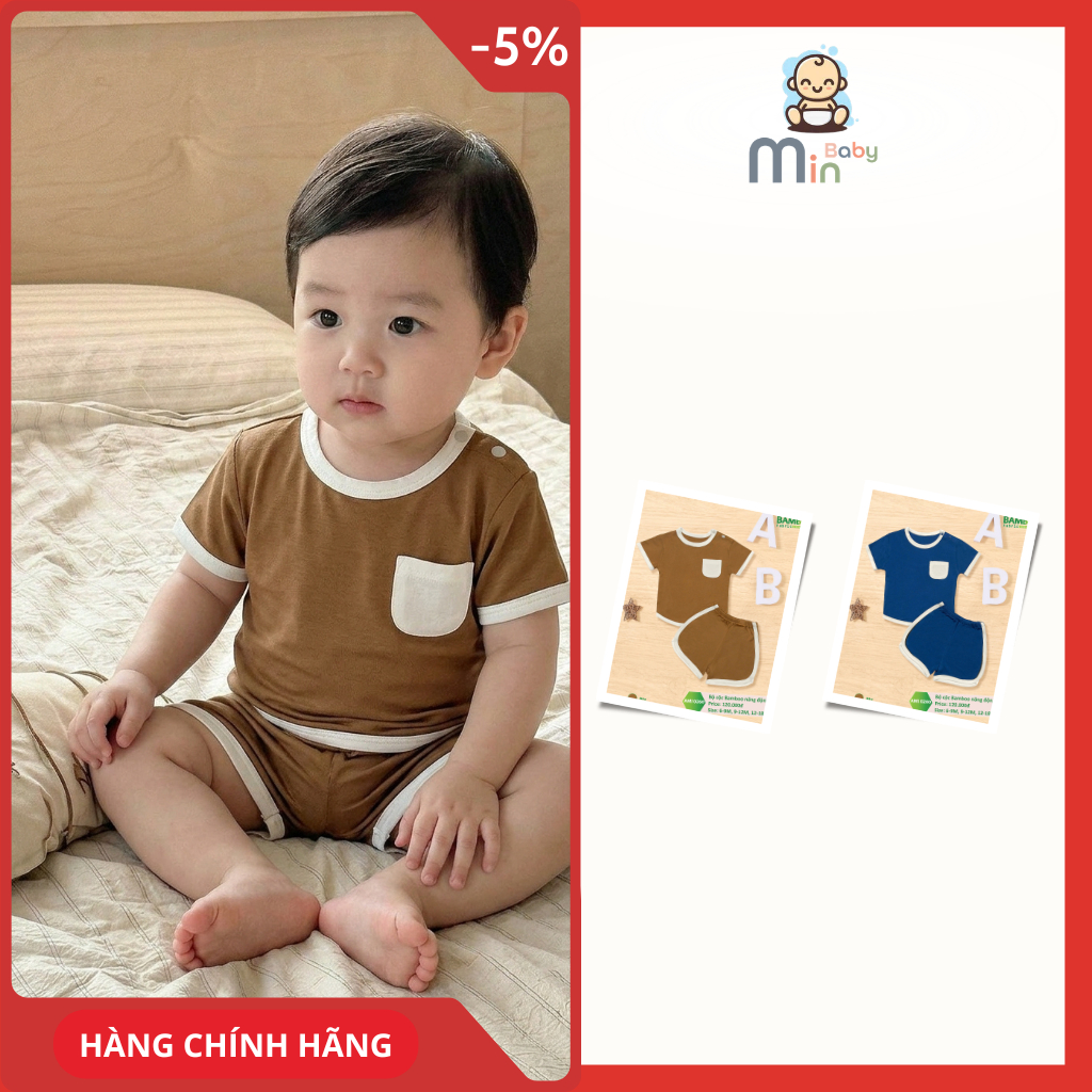 Bộ Cộc Tay Bamboo Bé Trai Anminaza Năng Động Thoáng Mát - Hàng Chính Hãng AMI0260