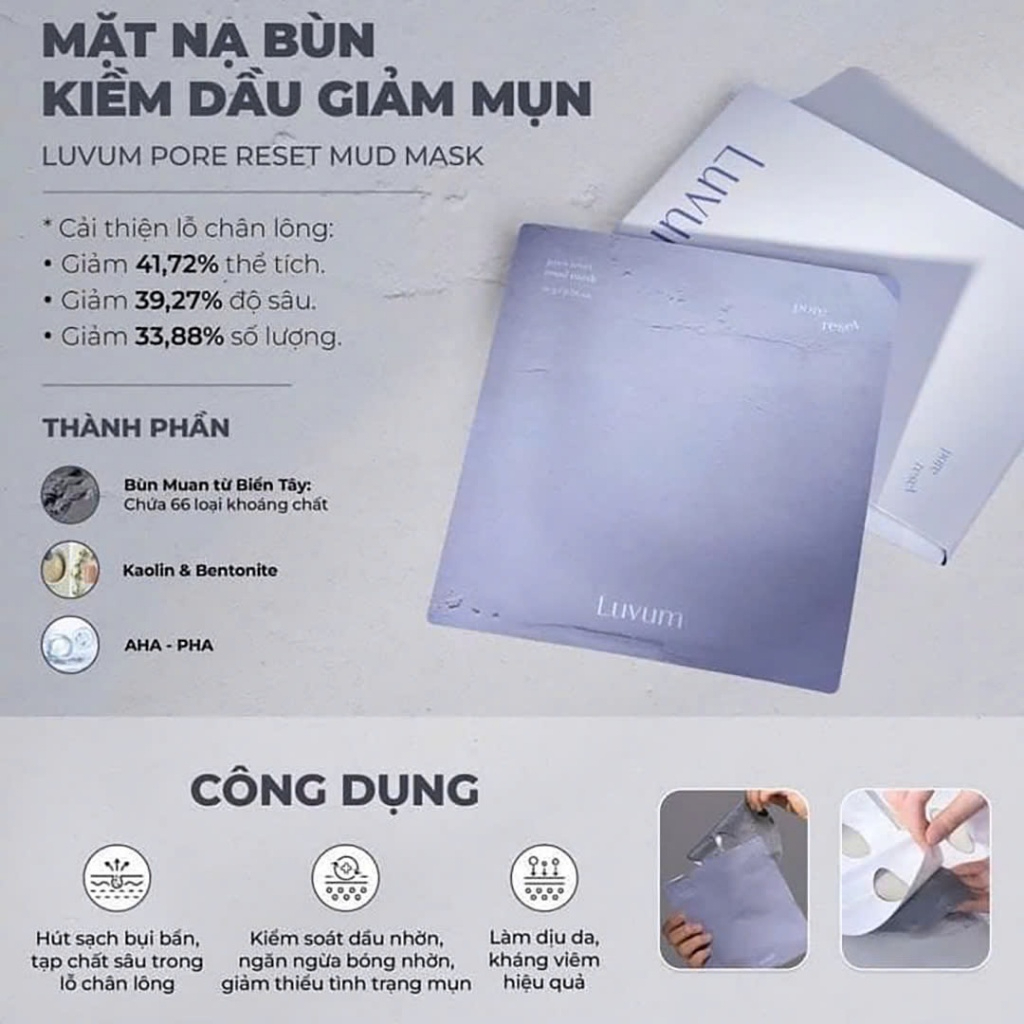 Mặt Nạ Thạch LUVUM Pore Reset Mud Mask,Green Citrus vitamin C Gel Mask Plus, Slow Aging Phyto Collagen Gel Mask
