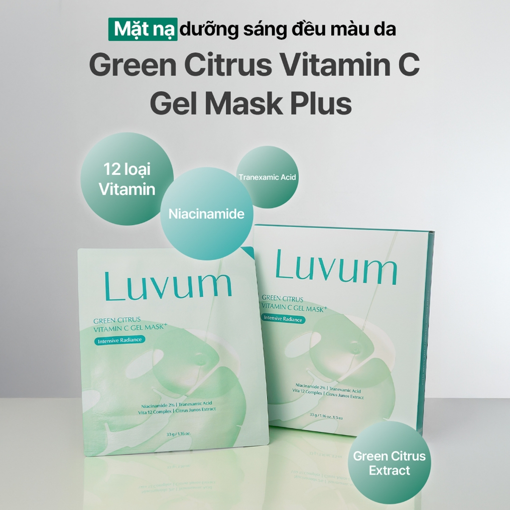 Mặt Nạ Thạch LUVUM Pore Reset Mud Mask,Green Citrus vitamin C Gel Mask Plus, Slow Aging Phyto Collagen Gel Mask