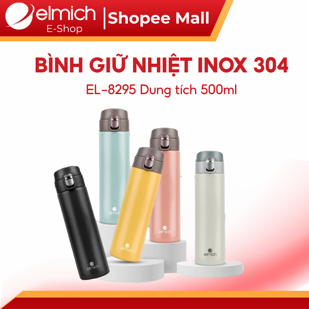 Bình Giữ Nhiệt 500ml Elmich EL-8295 | Bình Nước Giữ Nhiệt INOX 304, Elmich Chính Hãng