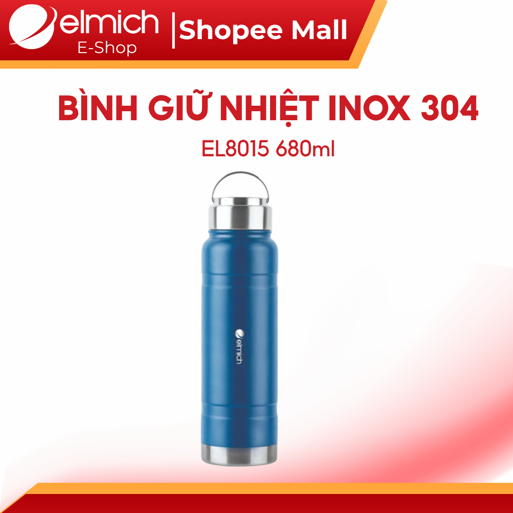 Bình Giữ Nhiệt Elmich EL8015 680ml – Inox 304 An Toàn, Giữ Nóng Lạnh, Bình Nước Cao Cấp Chính Hãng