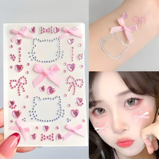 Hình Dán Sticker Đính Đá 3D Lấp Lánh Đa Dạng Kiểu Dáng Dễ Thương - Miếng Dán Trang Trí Mặt, Cơ Thể Dễ Dàng Tháo Lắp