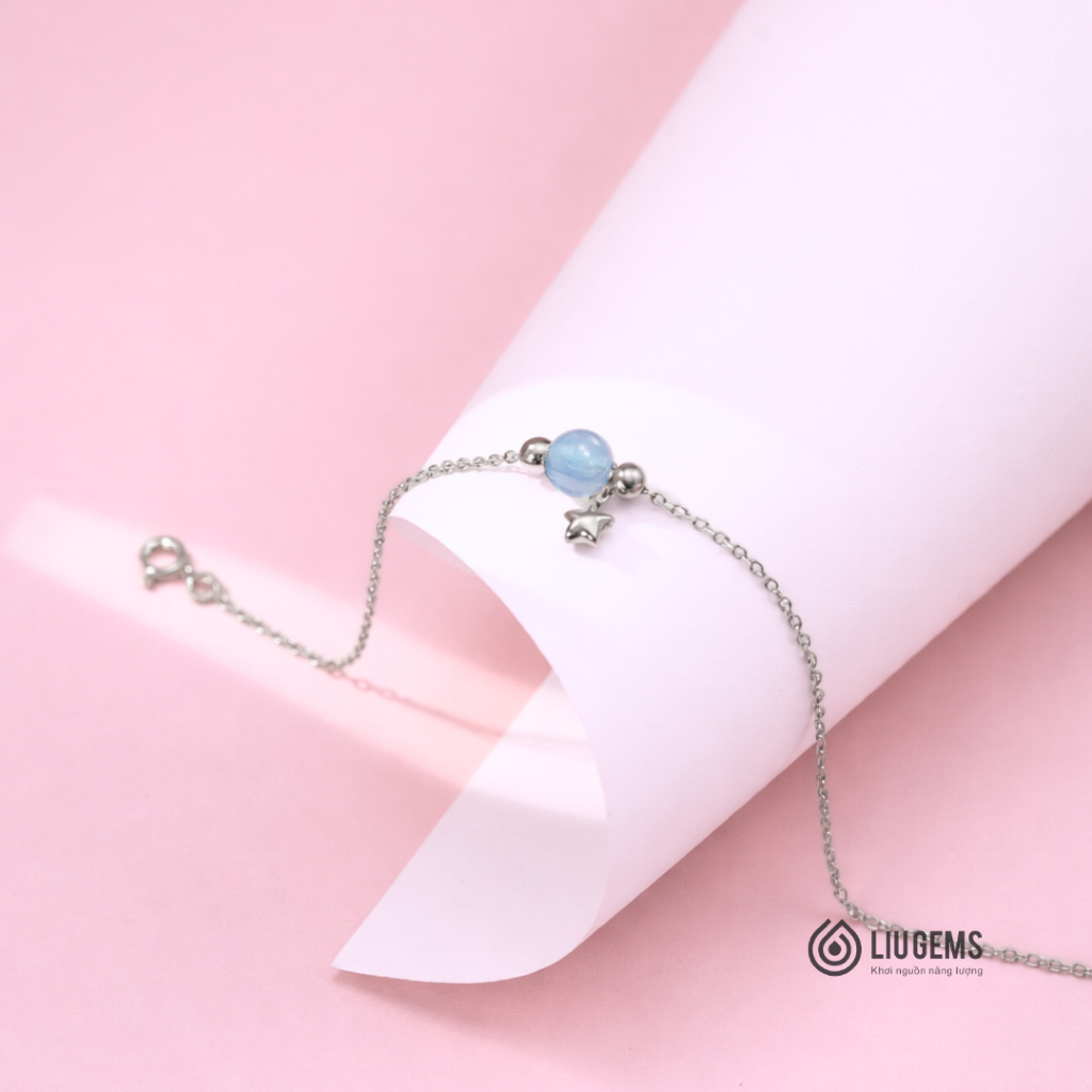 Lắc Chân Thép Không Gỉ 1 Hạt Liugems – Minimalist Đính Đá Năng Lượng & Charm Mini Tinh Tế LCT01