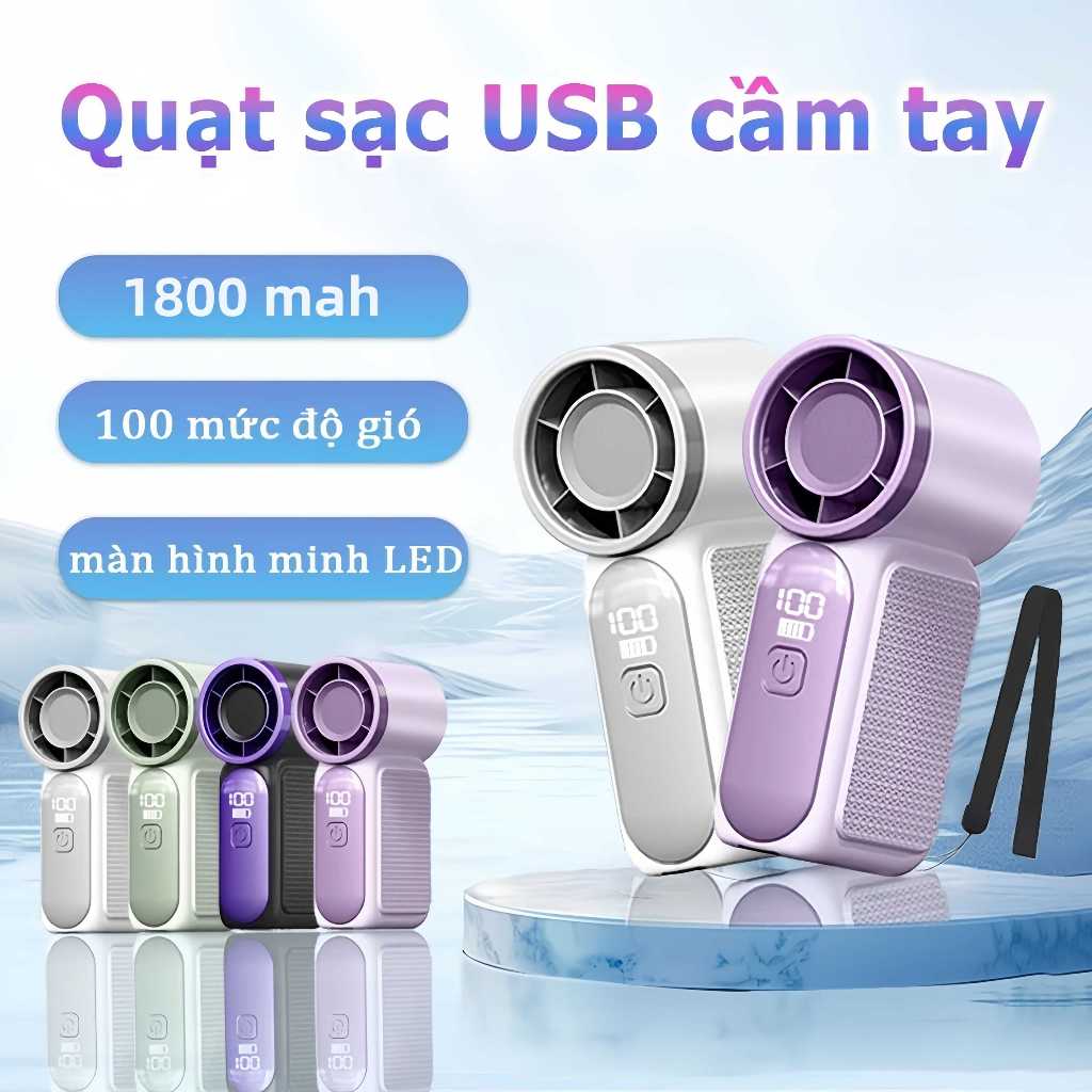 ⚡ quạt cầm tay X688 ⚡ Siêu mini quạt tích điện Dễ mang theo 100 cấp độ gió quạt cầm tay mini sạc điện