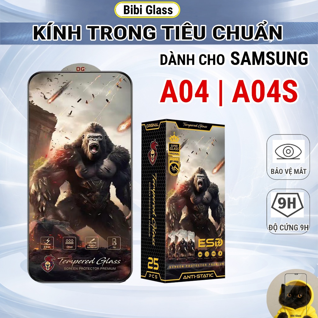 Kính cường lực Samsung A04, A04S, A04E, A04 CORE trong suốt full màn bảo vệ màn hình điện thoại bibi glass