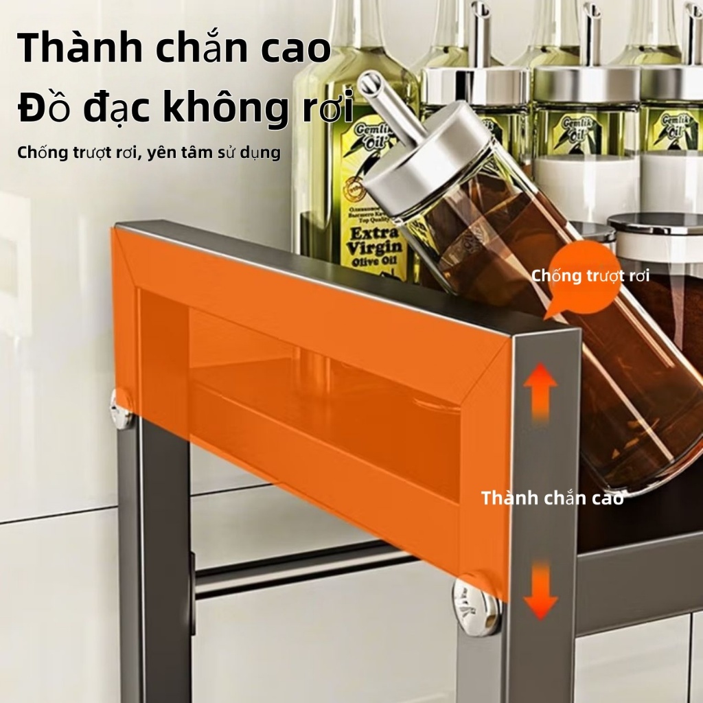 Kệ Lò Vi Sóng kích thước có thể điều Kệ Để Lò Vi Sóng 2/3 tầng inox Kệ Để Đồ Nhà Bếp