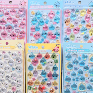 Sticker Tia Nước Pha Lê 3D Hoài Cổ Y2K 💧✨ Ánh Nhũ Lấp Lánh, Trong Veo Cực Mịn - Dán Trang Trí Điện Thoại, Sổ Tay