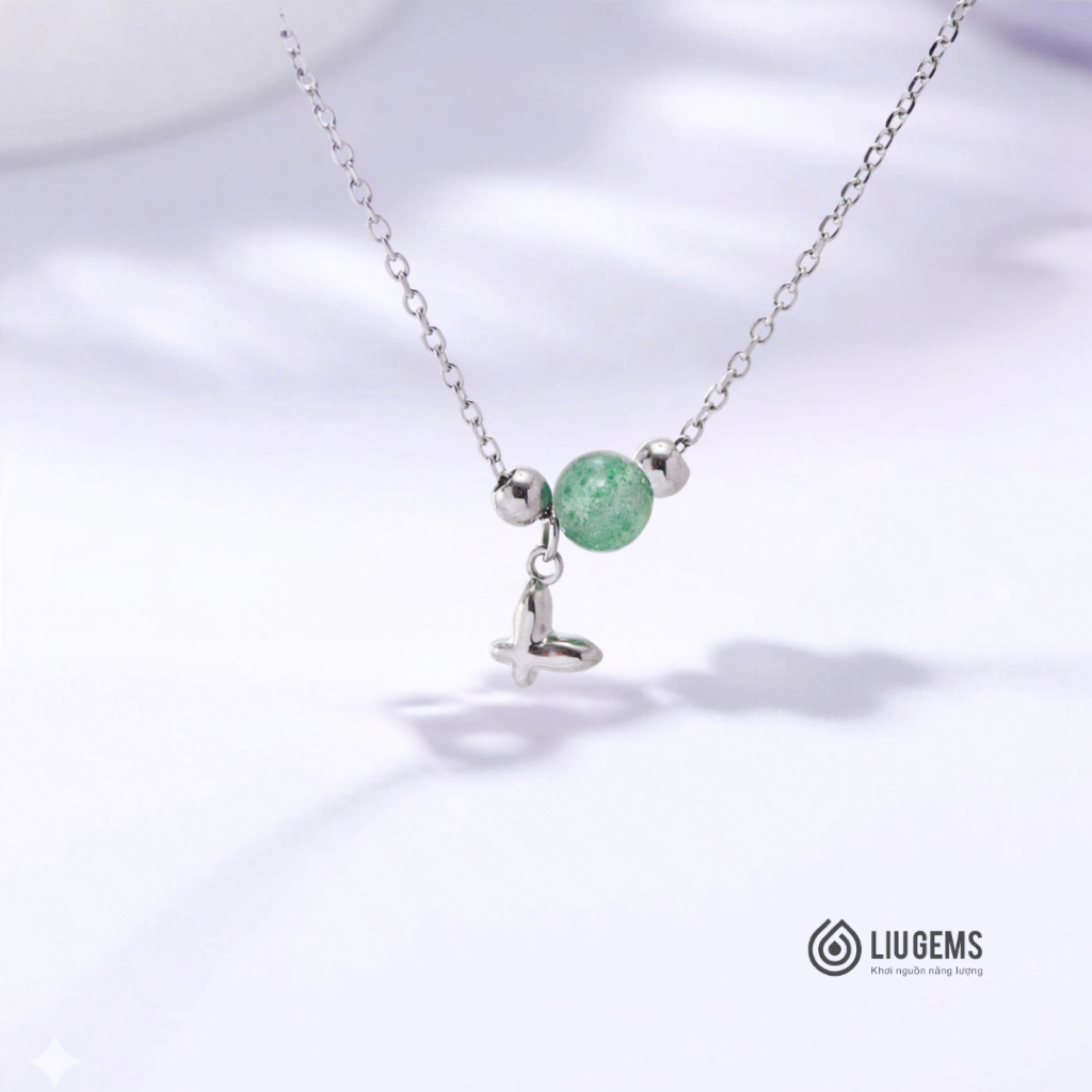 Lắc Chân Thép Không Gỉ 1 Hạt Liugems – Minimalist Đính Đá Năng Lượng & Charm Mini Tinh Tế LCT01