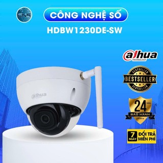 Camera Dahua Dome Wifi 2MP DH-IPC-HDBW1230DE-SW – Hồng Ngoại 30m, Chuẩn Nén H.265+, Chống Nước IP67| Bảo hành 2 năm