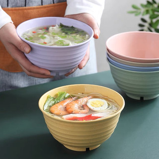 Tô Lúa Mạch Ăn Mì, Ăn Cốm Chống Trượt - TÔ GỢN SÓNG LÚA MẠCH Kích Thước 17cm Nhiều Màu Sắc, An Toàn Cho Sức KHoẻ