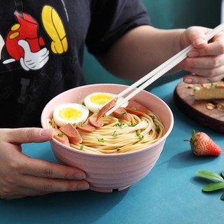 Tô Lúa Mạch Ăn Mì, Ăn Cốm Chống Trượt - TÔ GỢN SÓNG LÚA MẠCH Kích Thước 17cm Nhiều Màu Sắc, An Toàn Cho Sức KHoẻ