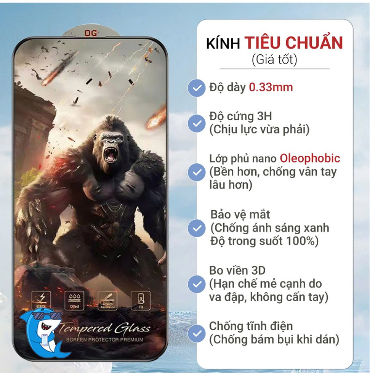 Kính cường lực Samsung A05, A05S cao cấp full màn trong suốt bảo vệ màn hình điện thoại bibi