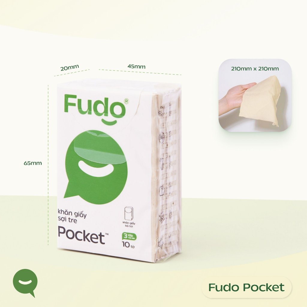 Khăn Giấy Bỏ Túi 100% từ Bột Tre FUDO BAMBOO TissuePocket