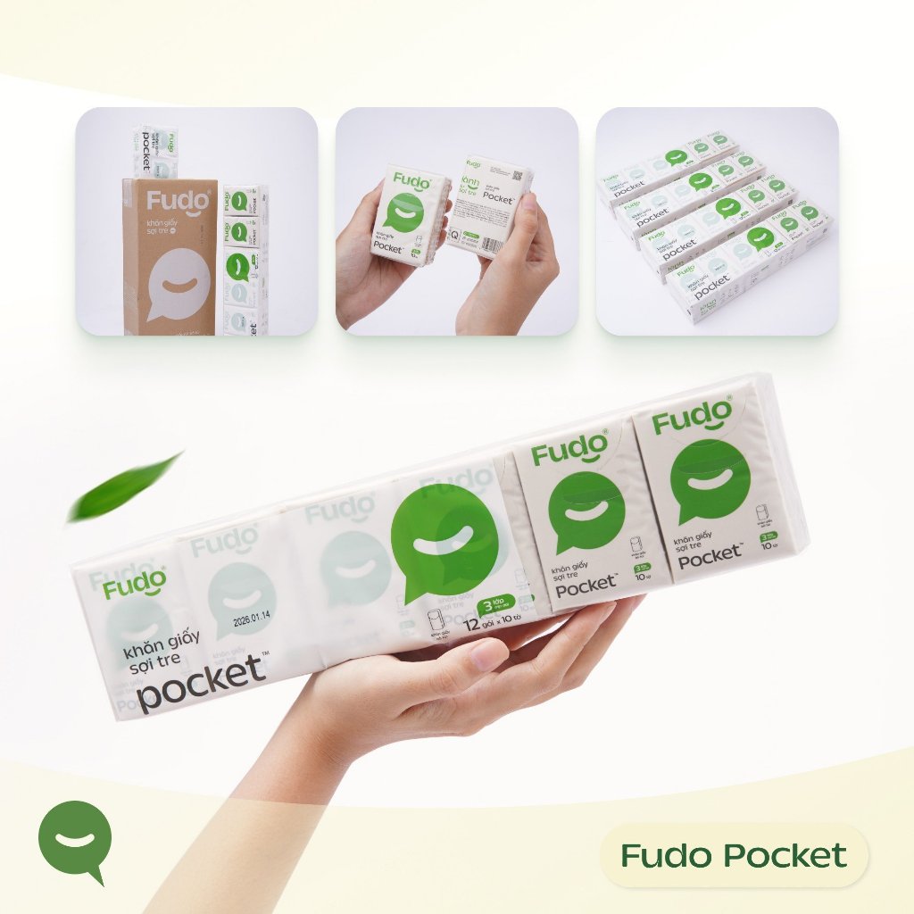 Khăn Giấy Bỏ Túi 100% từ Bột Tre FUDO BAMBOO TissuePocket