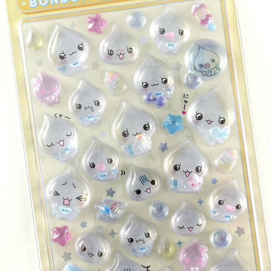 Sticker Pha Lê 3D Giọt Nước Y2K Ánh Nhũ Trong Suốt Chống Nước - Dán Trang Trí Điện Thoại, Sổ Tay, Laptop, Ốp Lưng DIY