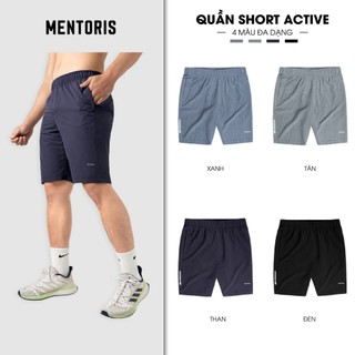 Quần Short Thể Thao Nam MENTORIS, Vải Thun Lạnh Thông Hơi, Thoáng Mát, Siêu Co Giãn Bền Màu MSR02
