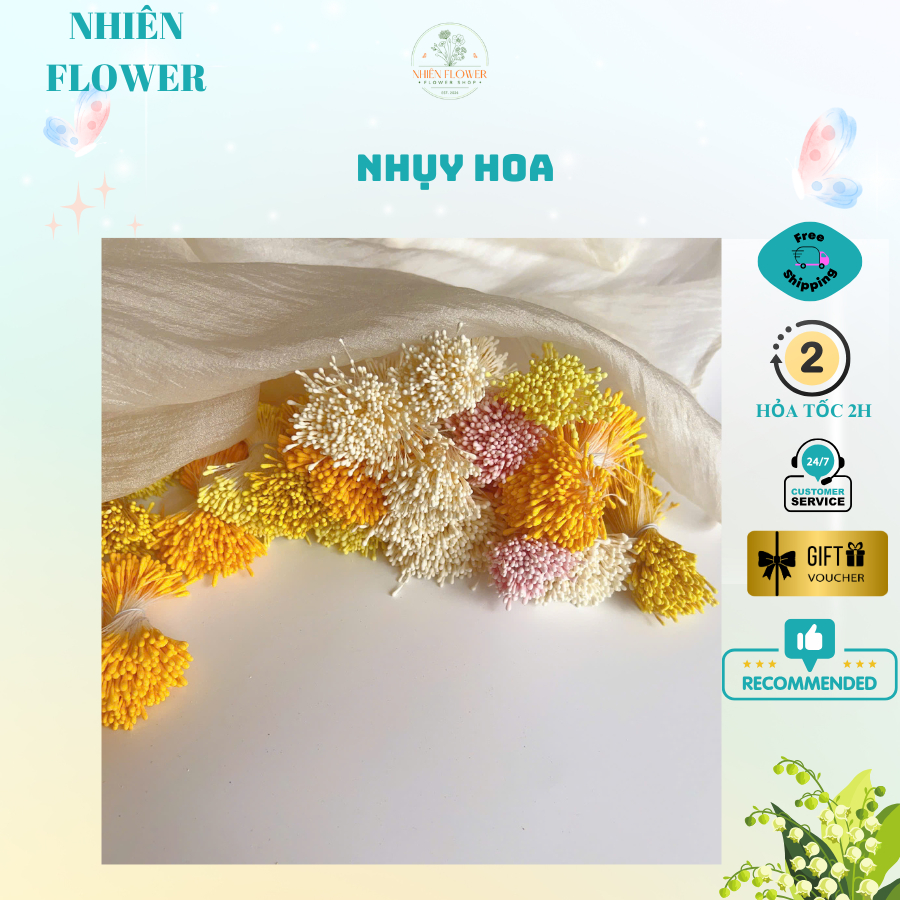 Nhụy Hoa Bột 2mm Nhiều Màu Dùng Làm Nhụy Hoa Kẽm Nhung, Hoa Handmade, Đồ Trang Trí, DIY