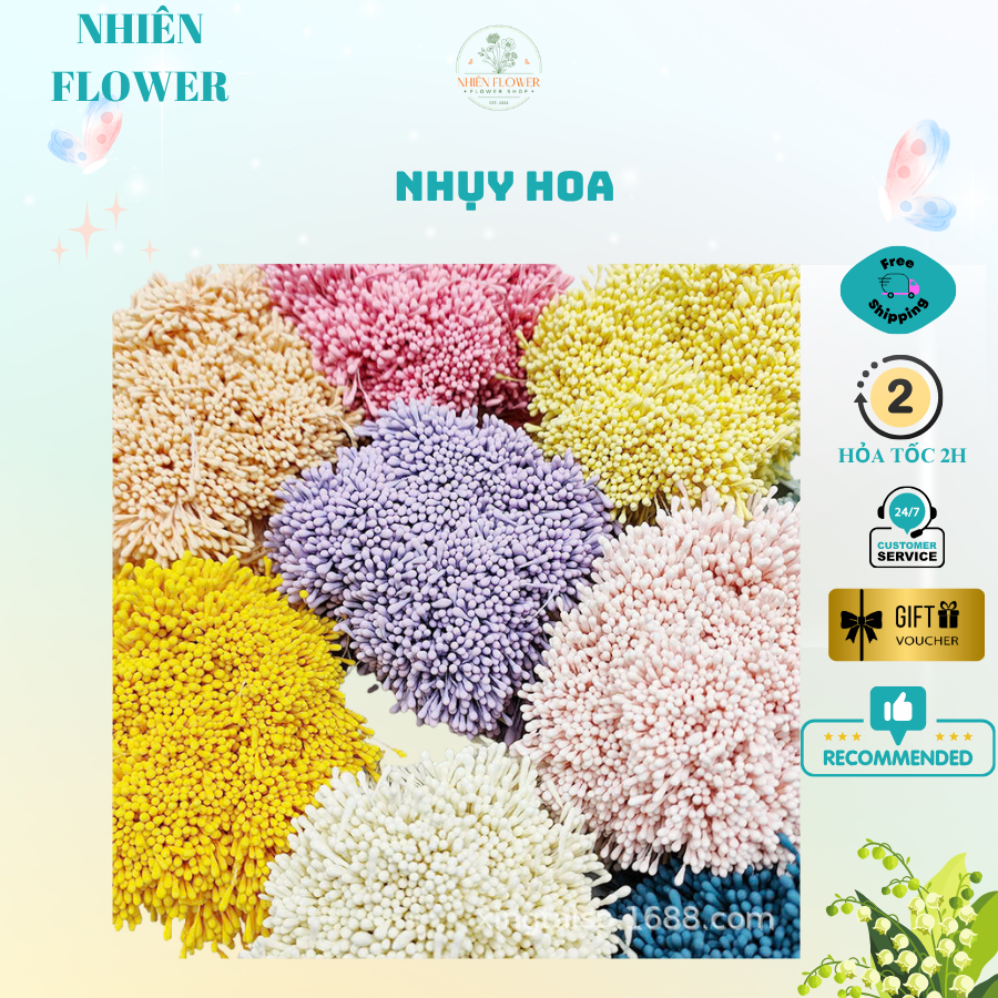 Nhụy Hoa Bột 2mm Nhiều Màu Dùng Làm Nhụy Hoa Kẽm Nhung, Hoa Handmade, Đồ Trang Trí, DIY