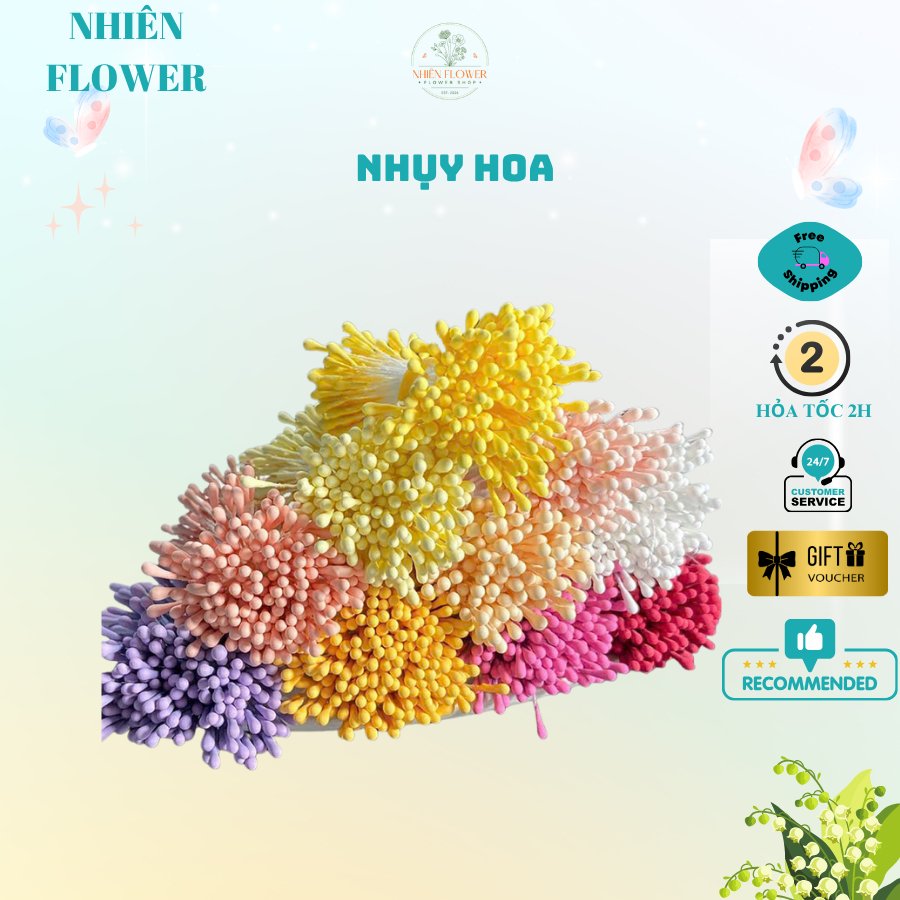 Nhụy Hoa Bột 2mm Nhiều Màu Dùng Làm Nhụy Hoa Kẽm Nhung, Hoa Handmade, Đồ Trang Trí, DIY