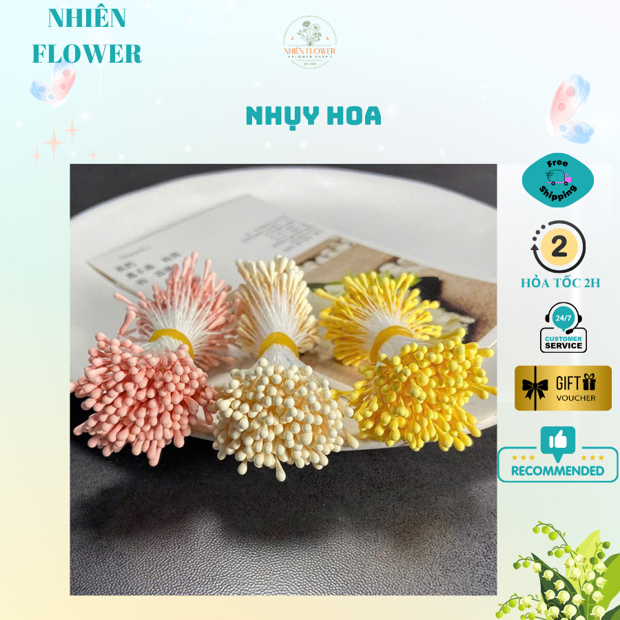 Nhụy Hoa Bột 2mm Nhiều Màu Dùng Làm Nhụy Hoa Kẽm Nhung, Hoa Handmade, Đồ Trang Trí, DIY
