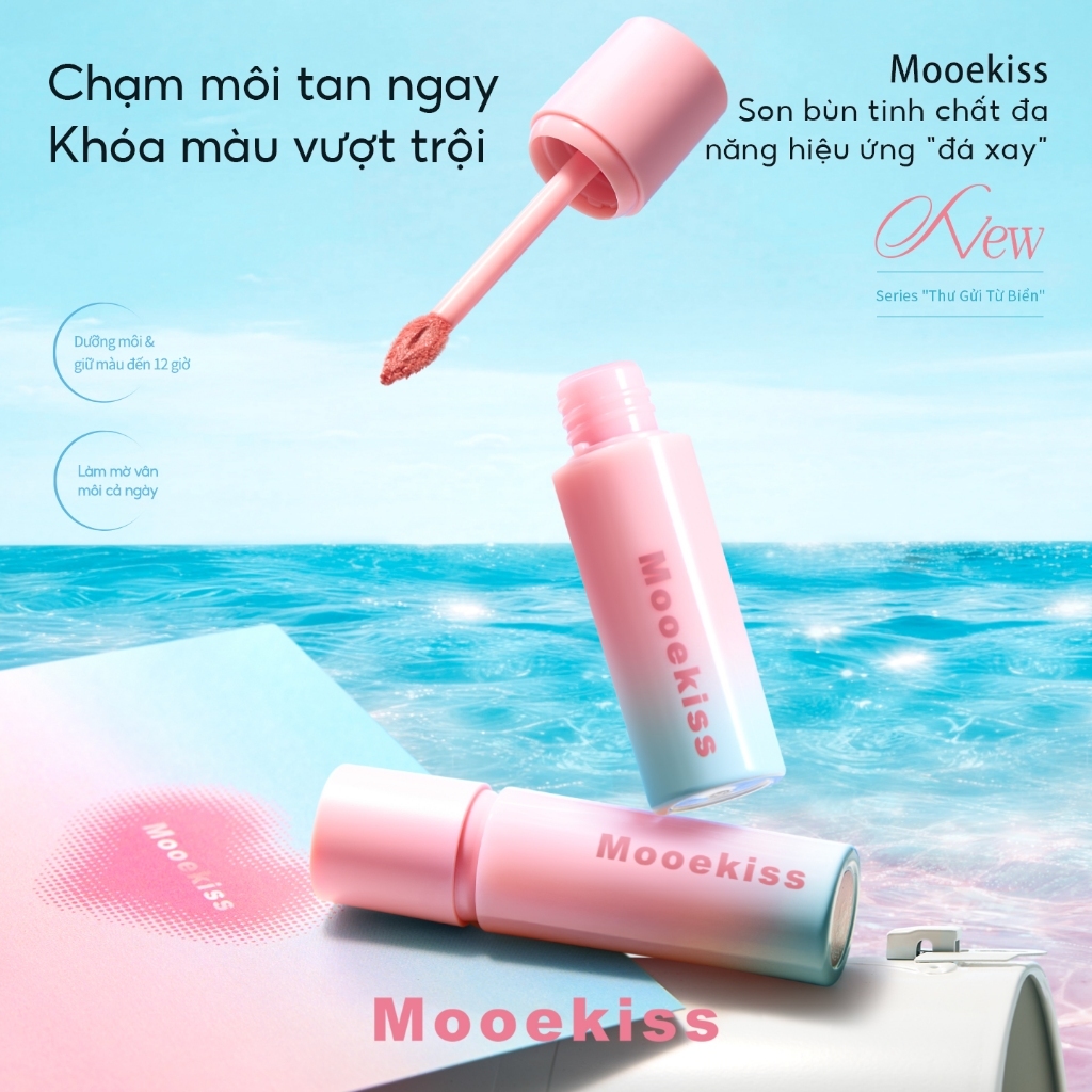 Son Lì Mooekiss V01 Che Phủ Môi Xỉn Màu Vượt Trội, Tôn Da Sáng Bừng Đặc Biệt Hợp Da Vàng (3g)