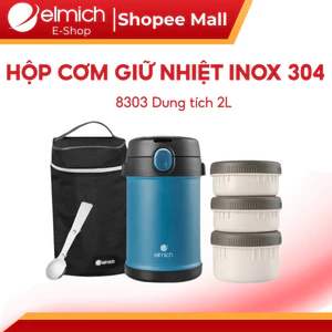 Hộp Cơm Giữ Nhiệt Elmich 8303 2L Inox 304, 3 Ngăn Rời + 1 Ngăn Chính, Giữ Nhiệt Lâu, Dùng Văn Phòng