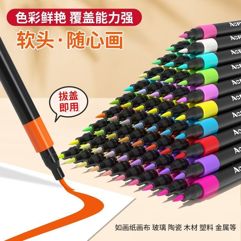 Bút màu Acrylic Marker cao cấp cho trẻ em vẽ tranh,màu sắc tươi sáng,không thấm giấy,dễ lau trên da