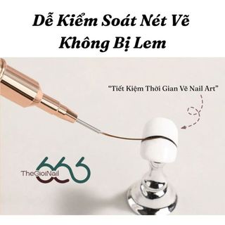 Set 5 Cọ Vẽ Nail Siêu Mảnh Có Nắp Cán Hồng – Cọ Kẻ Line, Vẽ Hoa, Vẽ Gel Đủ Size Chuyên Nghiệp THEGIOINAIL666