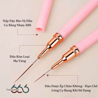 Set 5 Cọ Vẽ Nail Siêu Mảnh Có Nắp Cán Hồng – Cọ Kẻ Line, Vẽ Hoa, Vẽ Gel Đủ Size Chuyên Nghiệp THEGIOINAIL666