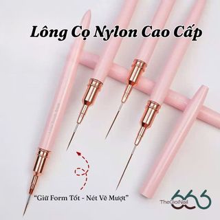 Set 5 Cọ Vẽ Nail Siêu Mảnh Có Nắp Cán Hồng – Cọ Kẻ Line, Vẽ Hoa, Vẽ Gel Đủ Size Chuyên Nghiệp THEGIOINAIL666