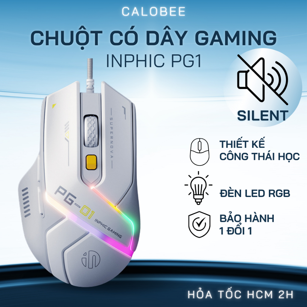 Chuột gaming có dây INPHIC PG1 có độ chính xác cao, chuột máy tính chơi ...