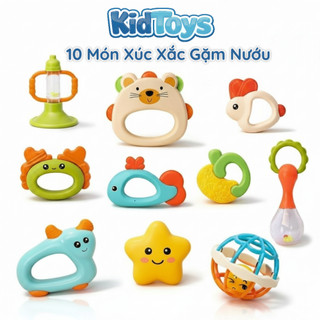 Combo 10 món lục lạc xúc xắc gặm nướu KidToys – đồ chơi treo nôi cho bé sơ sinh