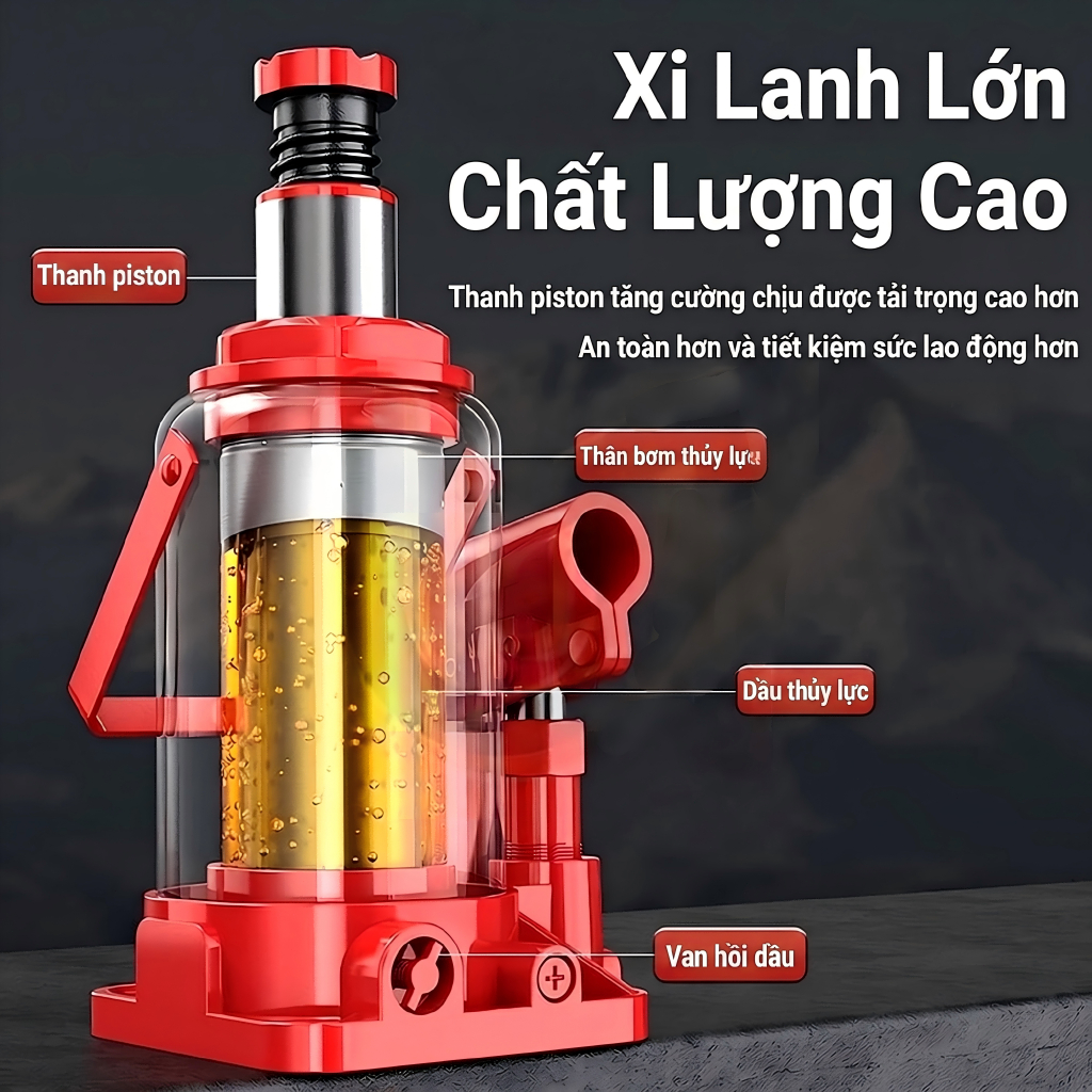 Kích Thuỷ Lực Loại Tốt Kích thủy lực 2tấn-32tấn  ( Kích Ô tô Con Đội Thuỷ Lực ) dễ dùng