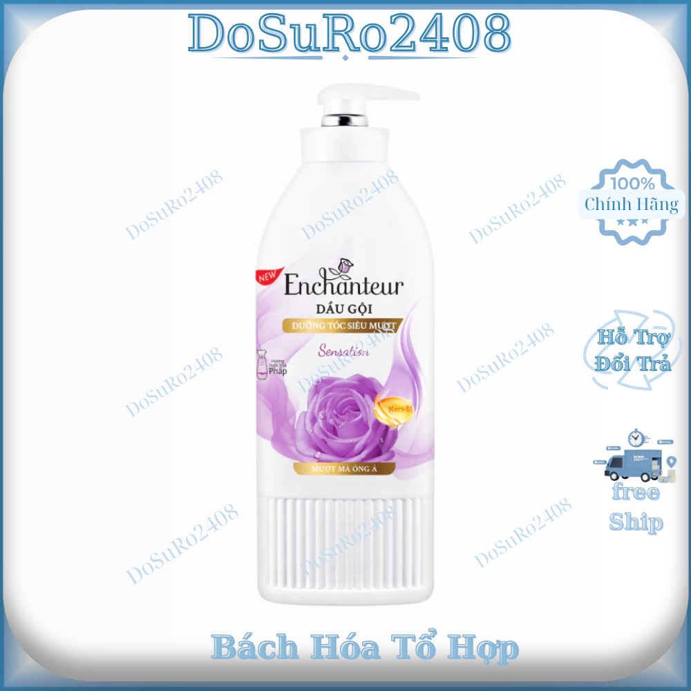 Dầu gội và Dầu xả dưỡng tóc siêu mượt Enchanteur Charming/Sensation Keratin 650g/335g
