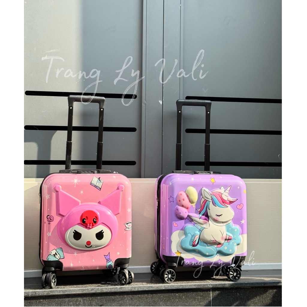 Vali Trẻ Em Kuromi, Capybara - Vali Kéo Cho Bé - Vali Du Lịch Cho Bé Gái, Bé Trai - Vali Size 18inch, 20inch, Vali Ngồi.