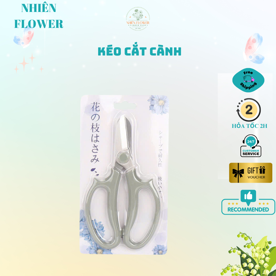Kéo cắt Cành, Cắt Kẽm Nhung, Thép Không Gỉ- Đặc biết cắt băng keo không bị dính - Hàng cao cấp