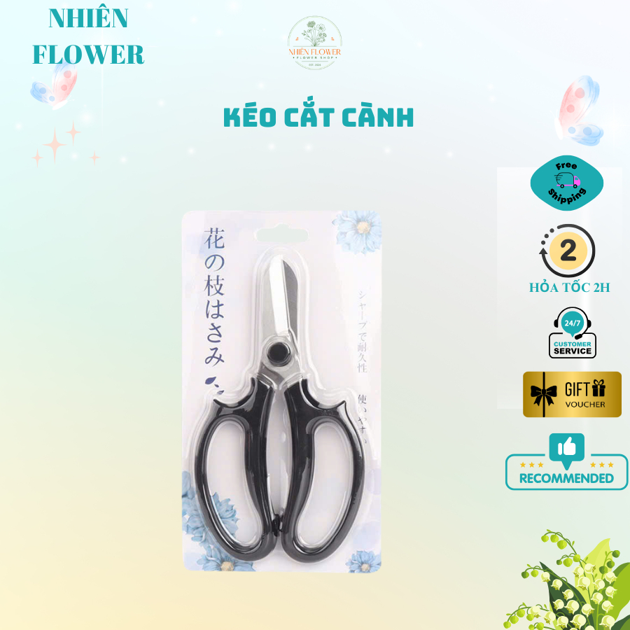 Kéo cắt Cành, Cắt Kẽm Nhung, Thép Không Gỉ- Đặc biết cắt băng keo không bị dính - Hàng cao cấp