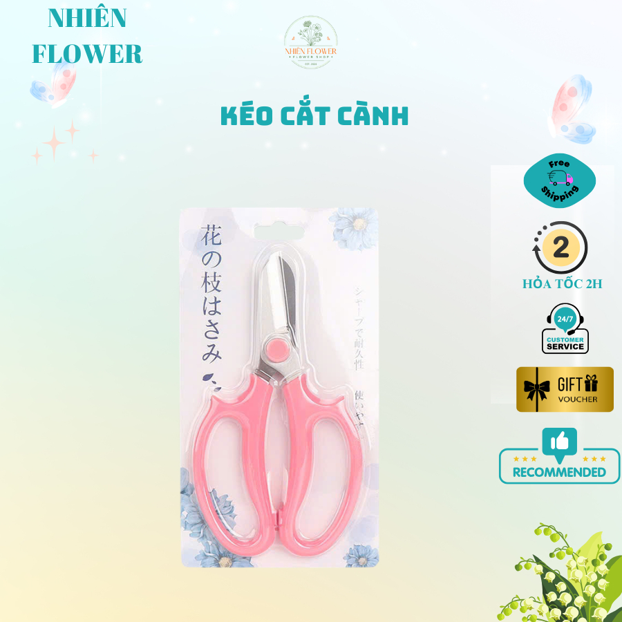 Kéo cắt Cành, Cắt Kẽm Nhung, Thép Không Gỉ- Đặc biết cắt băng keo không bị dính - Hàng cao cấp