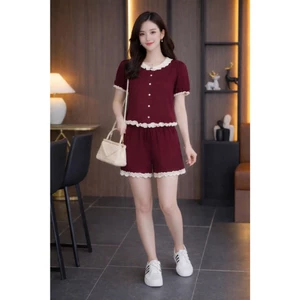 SÉT BỘ ĐÙI NỮ CỔ REN THUN TĂM MỀM MỊN CO DÃN THẤM HÚT MỒ HÔI