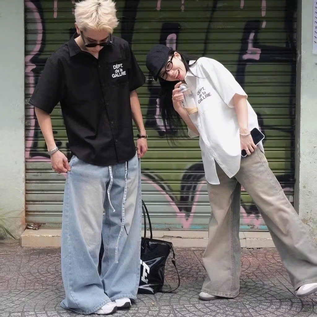 ALL JEANS LOOSE PLEAT - Quần jeans ống rộng Whose tổng hợp